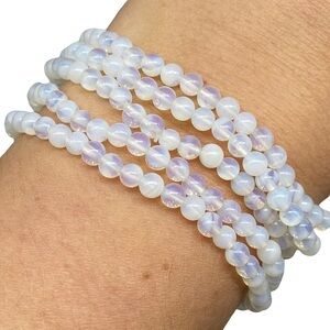 4mm Opalite Beaded Stretch Bracelet Stone Beads Crystal Gemstone Boho